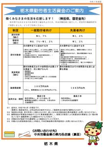栃木県勤労者生活資金(表面)