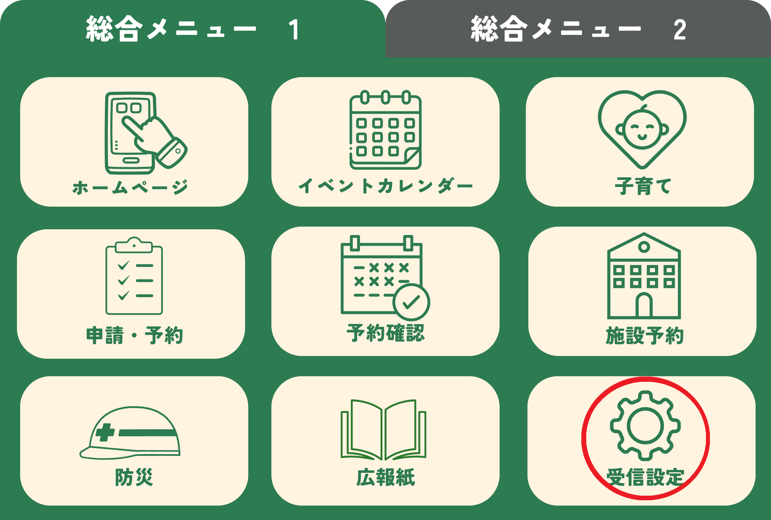 受信設定