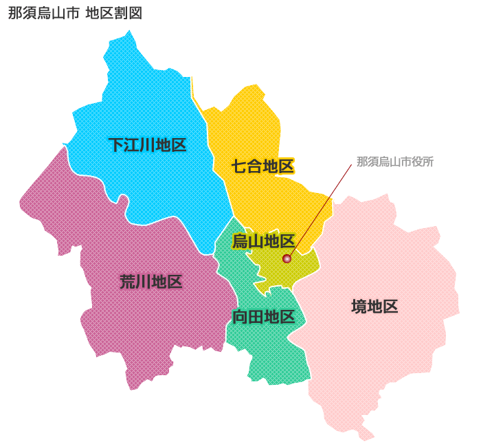 那須烏山市　地区割図